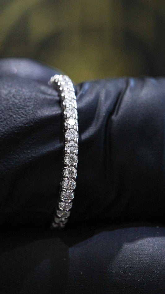 Round Pavé Diamond Eternity Band in 14K White Gold | 0.50 CT