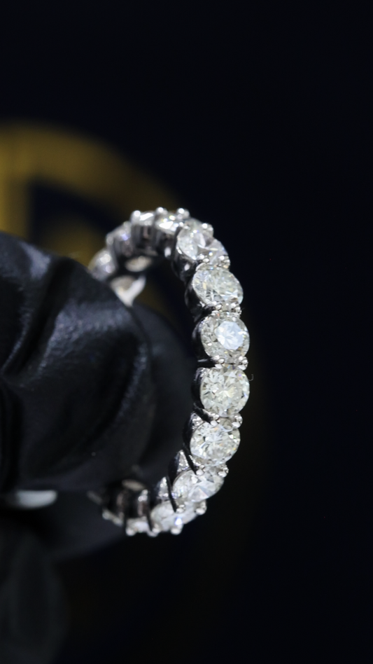 Natural Round Brilliant Diamond Eternity Band in 14K White Gold | 3.07 CTW