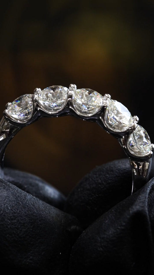 Round Diamond Half Eternity Band in 14K White Gold | 1.50 CTW