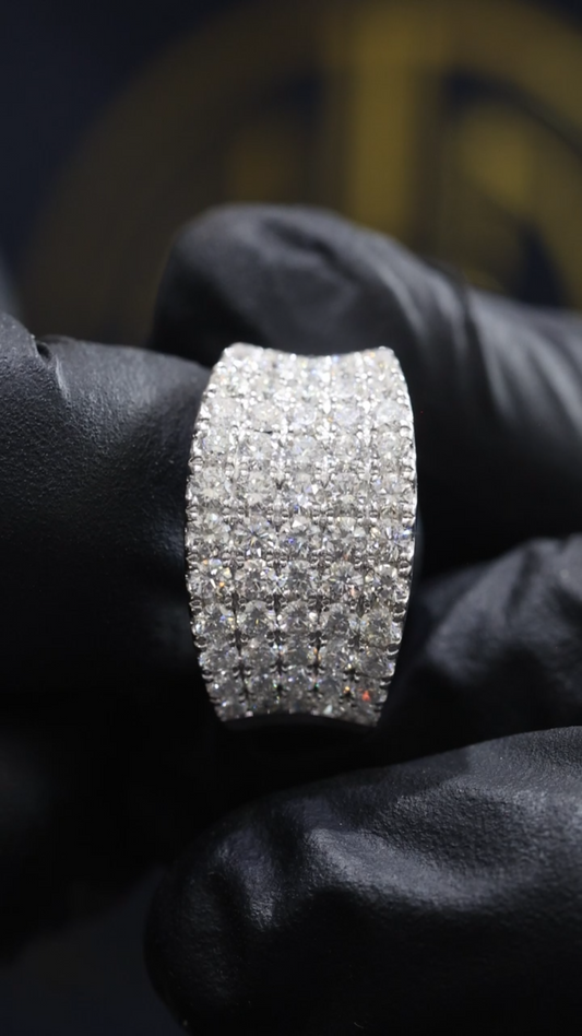 Multi-Row Round Diamond Band in White Gold | 1.89 CTW