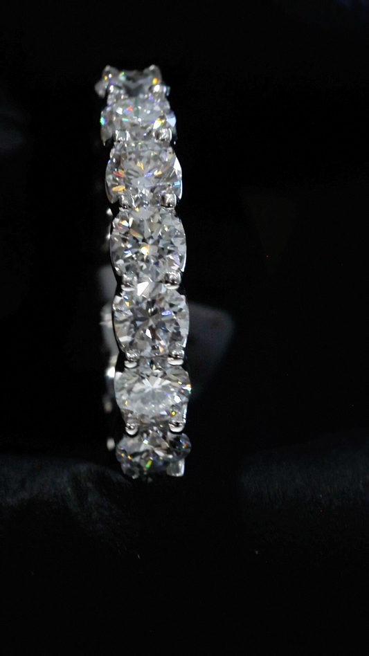 Round-Cut Lab-Grown Diamond Eternity Wedding Band in White Gold | Prong-Set Design