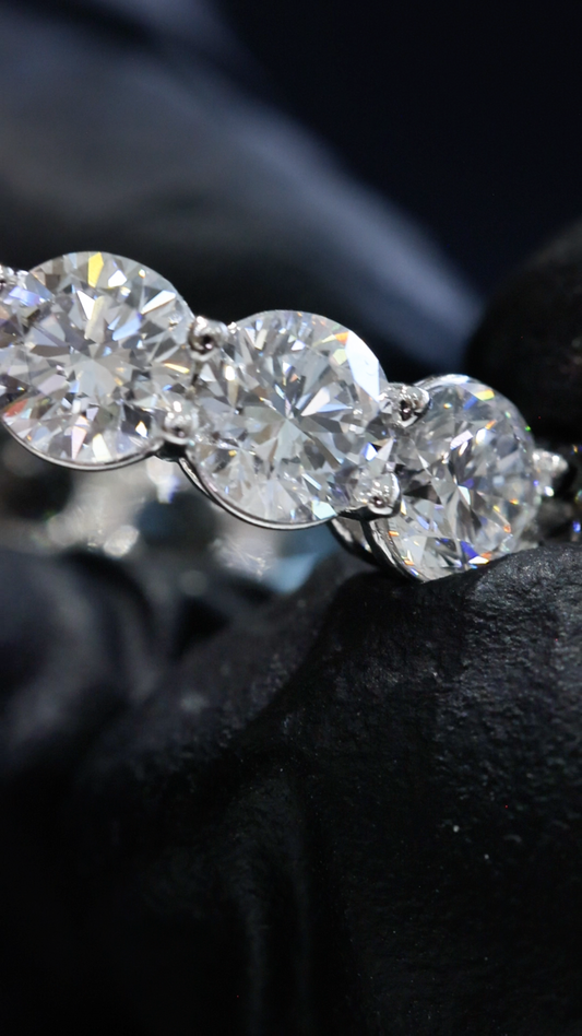 Round-Cut Lab-Grown Diamond Eternity Wedding Band in White Gold | Prong-Set Design