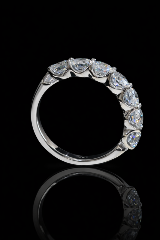 Round-Cut Lab-Grown Diamond Eternity Wedding Band in White Gold | Prong-Set Design