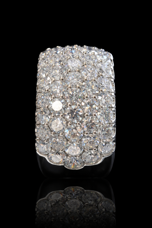 Wide Pavé Lab-Grown Diamond Eternity Band in White Gold | Multi-Row Round Cut