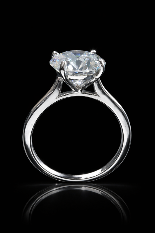 Round-Cut Lab-Grown Diamond Solitaire Ring in White Gold | Classic Prong Setting