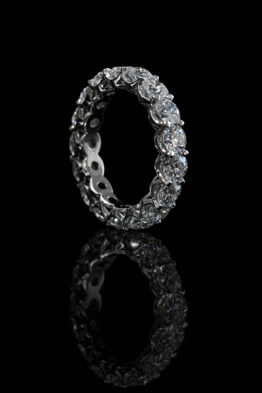 Emerald-Cut Diamond Eternity Band in White Gold | 4.02 CTW