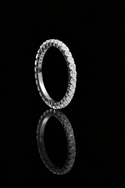 Round Brilliant Shared-Prong Diamond Eternity Band in 14K White Gold – 1.15 CT