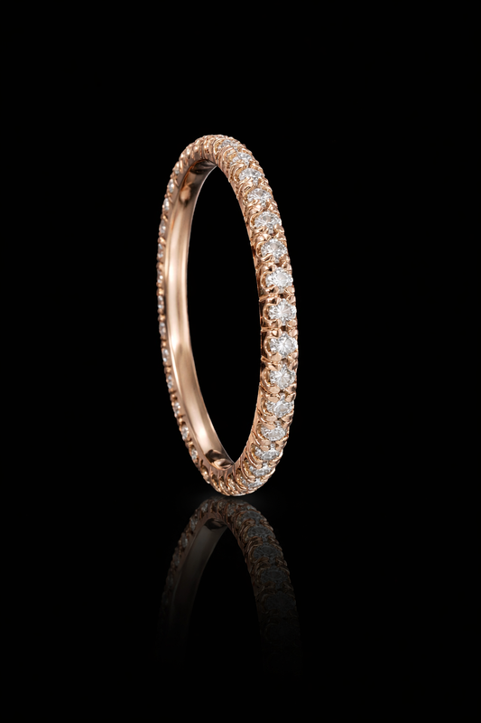 Round Brilliant Diamond Eternity Band in 14K Rose Gold | 0.35 CTW Slim Shared-Prong Setting
