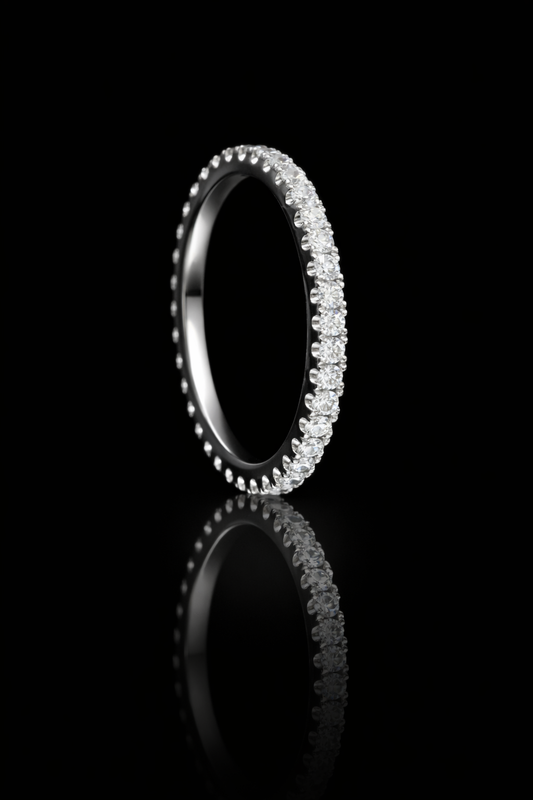 Natural Diamond Shared Prong Brilliance 14K White Gold | 0.62 CT houston jeweler