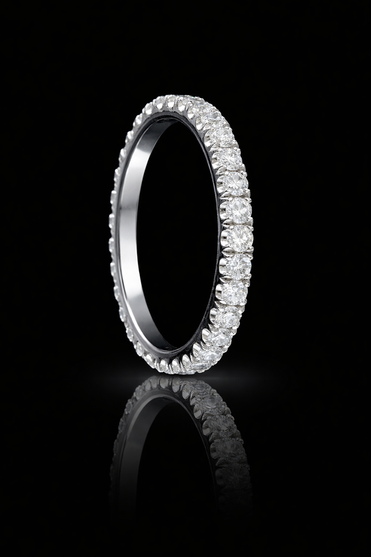 Natural Diamond Eternity Band in 14K White Gold | 1.00 CT houston jeweler