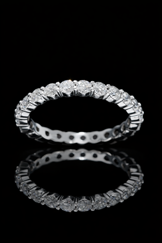 Natural Diamond Eternity Band in 14K White Gold | 1.42ct houston jeweler