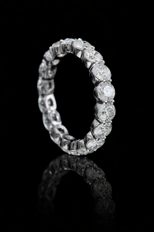 Natural Round Brilliant Diamond Eternity Band in 14K White Gold | 2.86 CTW houston jeweler