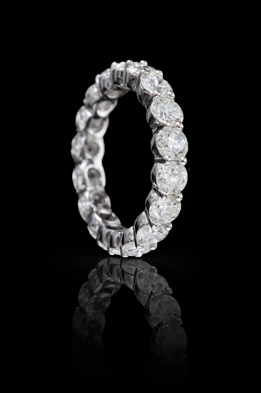Natural Round Brilliant Diamond Eternity Band in 14K White Gold | 3.07 CTW