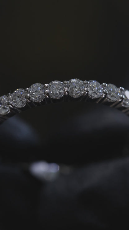 Round Brilliant Shared-Prong Diamond Eternity Band in 14K White Gold – 1.15 CT