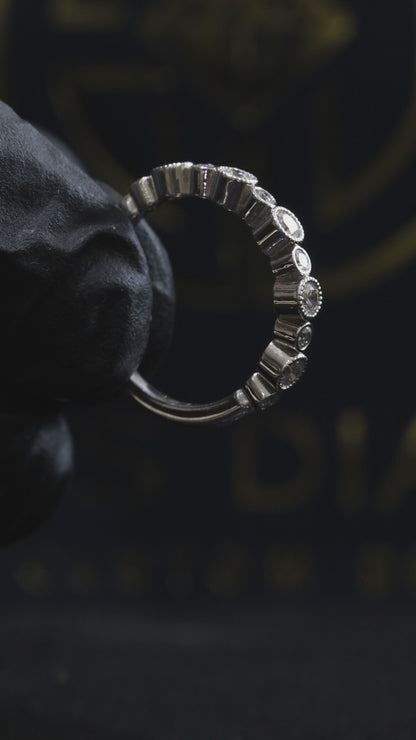 14K White Gold Bezel Diamond Half Eternity Band | .55 CTW